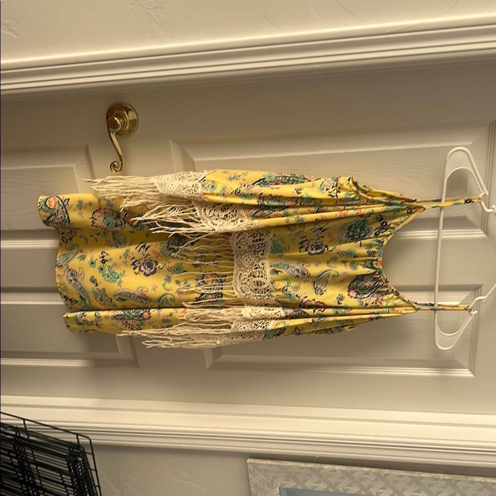 Voom by Joy Han Yellow Cream Spaghetti Strap Sundress